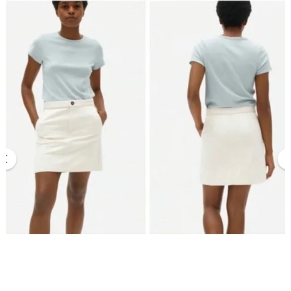 Everlane Canvas Stamp Cotton Pockets Mini Skirt Cream Bone Minimalist Durable 10